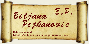 Biljana Pejkanović vizit kartica